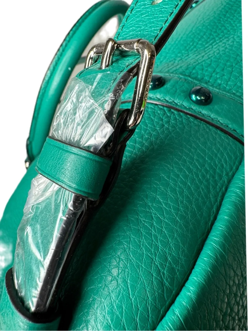 Coach Central Satchel Bag with Enamel Studded Rivets F57513 Grass Green $495 NWT
